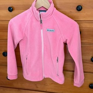 Columbia cozy fleece- salmon color.  Size small 7/8.